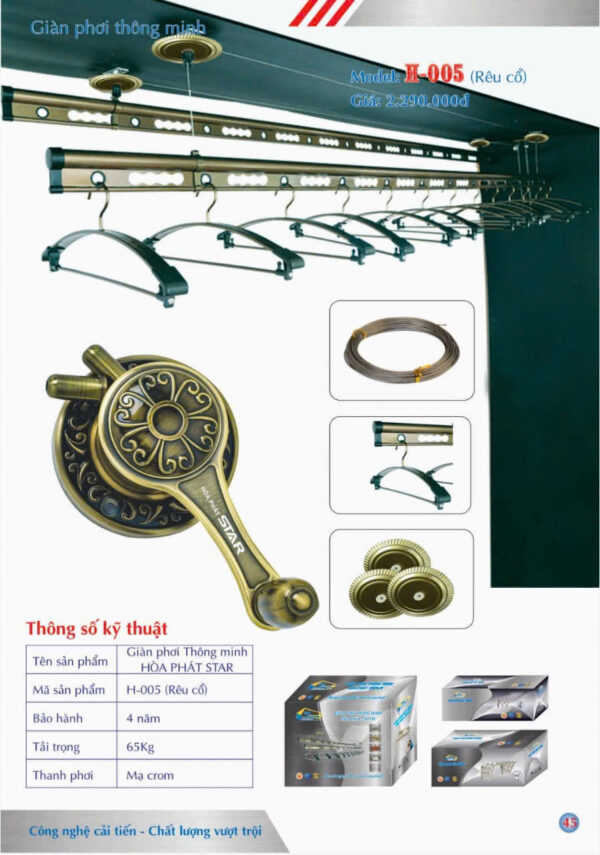 mẫu giàn phơi hòa phát (1) H005 RÊU CỔ