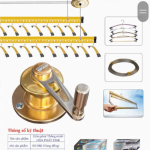 mẫu giàn phơi hòa phát (10) KS980 VÀNG ĐỒNG
