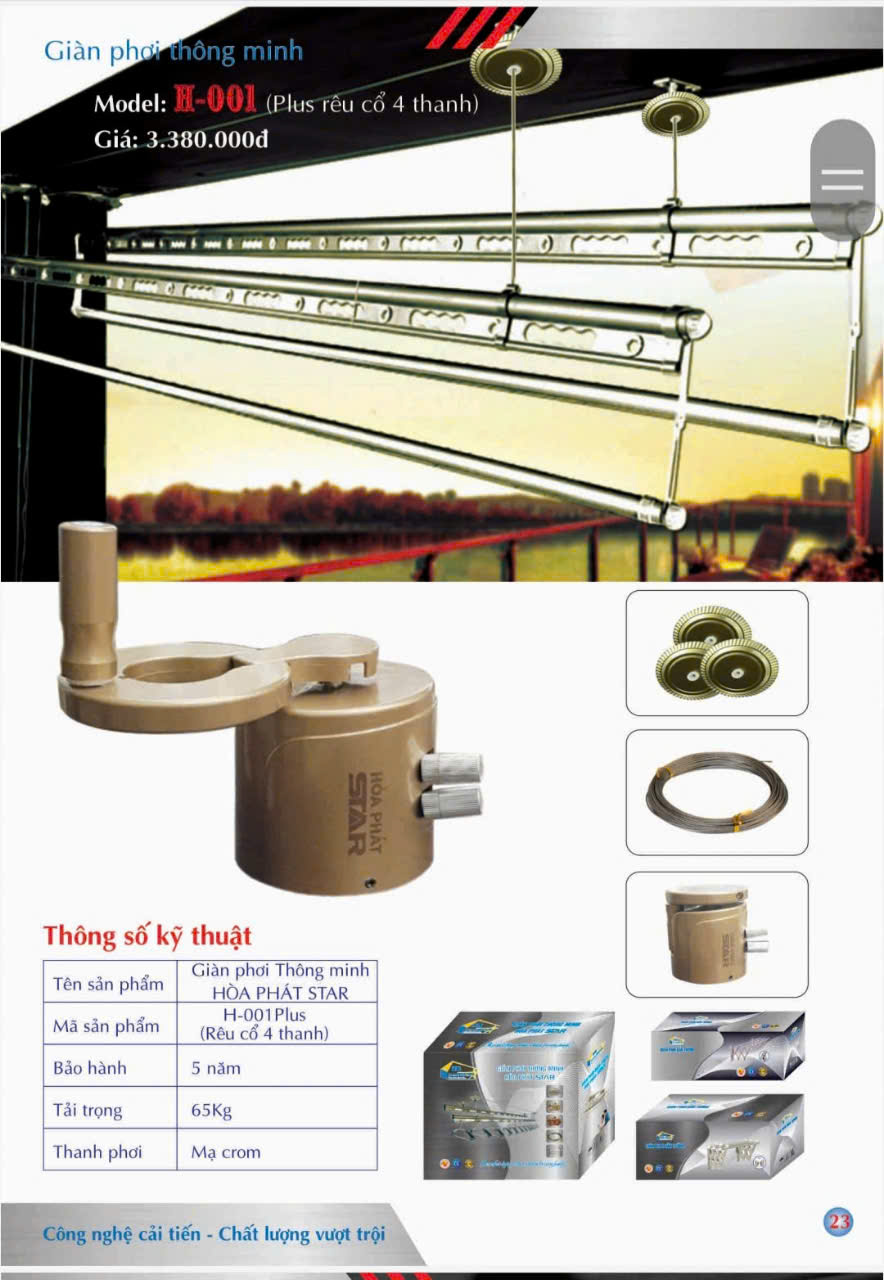 mẫu giàn phơi hòa phát (13) H001 RÊU CỔ 4 THANH
