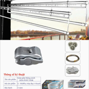 mẫu giàn phơi hòa phát (19) S900 BẠC 4 THANH