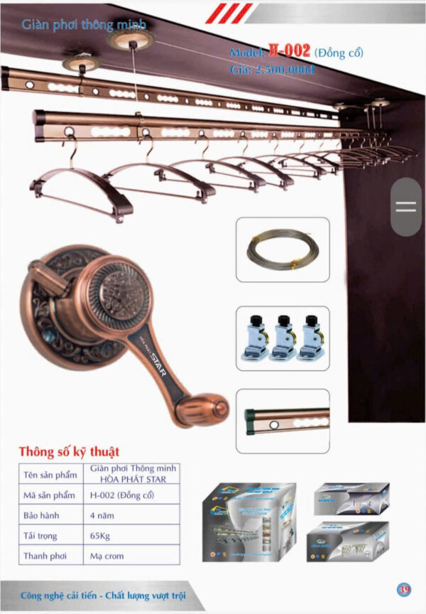 mẫu giàn phơi hòa phát (2) H002 ĐỒNG CỔ