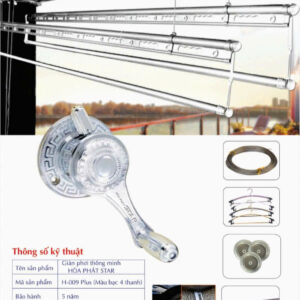 mẫu giàn phơi hòa phát (3) KS980 MÀU BẠC 4 THANH
