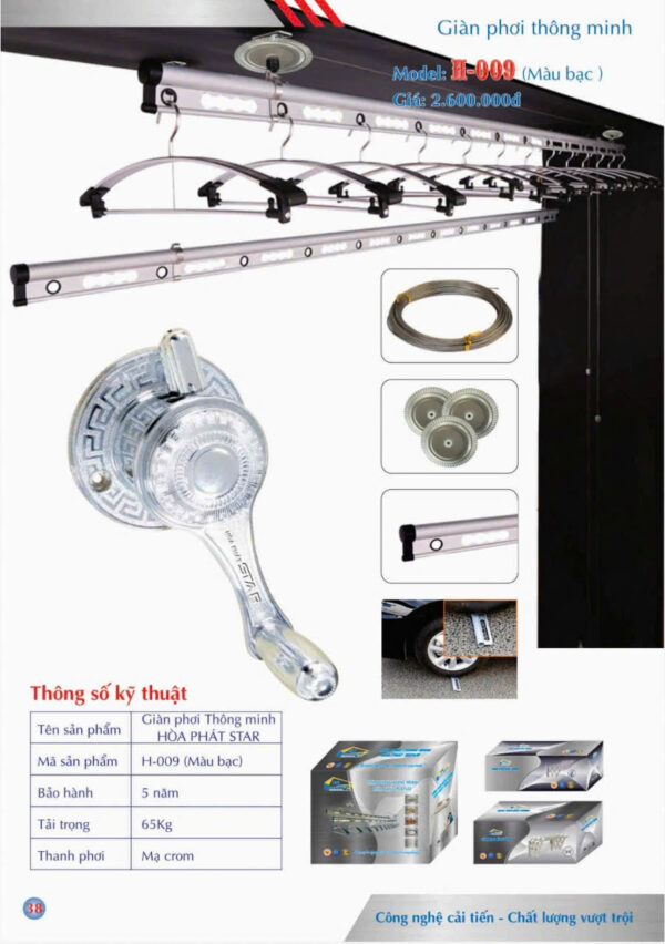 mẫu giàn phơi hòa phát (4) h009 MÀU BẠC
