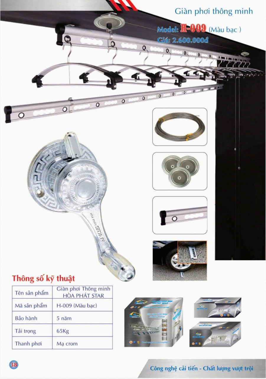 mẫu giàn phơi hòa phát (4) h009 MÀU BẠC