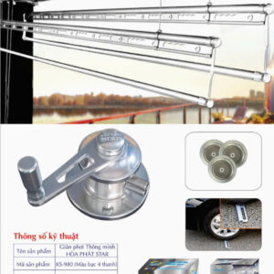 mẫu giàn phơi hòa phát (9) KS980 MÀU BẠC 4 THANH